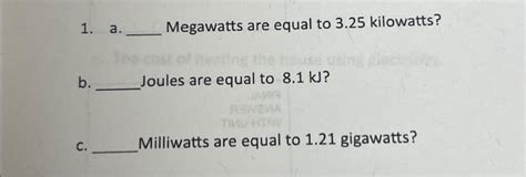 megawatts are equal to 3.25 kilowatts.